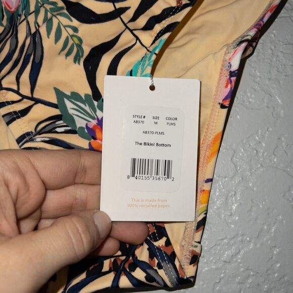 NWT Andie Floral Palms Tropical Print The‎ Bikini Swimsuit Bottom Size Medium - Picture 3 of 5